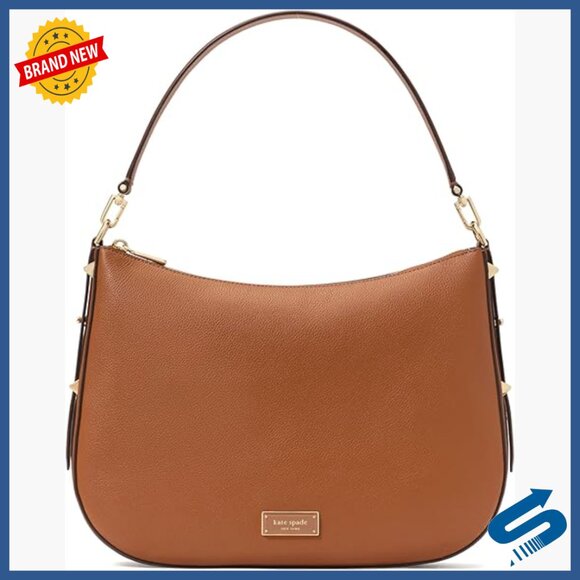Large Pebbled Leather Hobo Bag with Zipper Closure and Shoulder Strap
